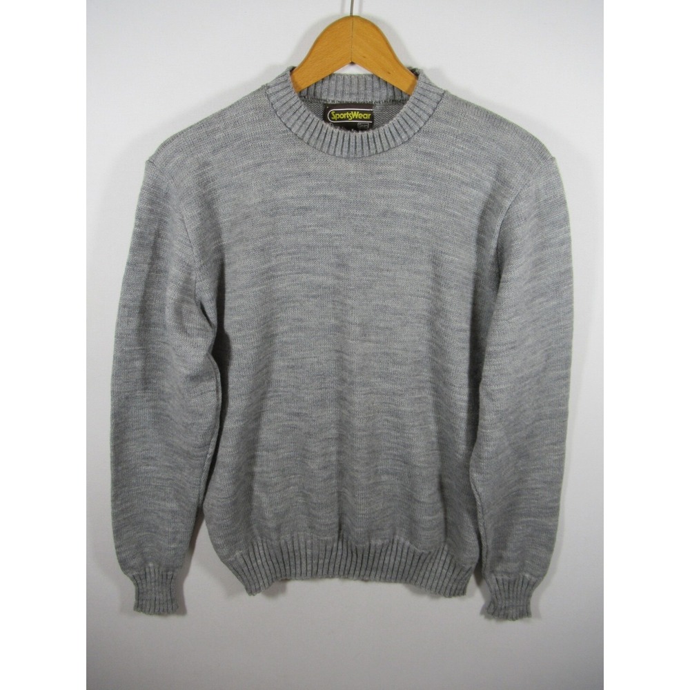 Vintage 70s Sears Sportswear Pullover Sweater Men Size Large Gray Crewneck